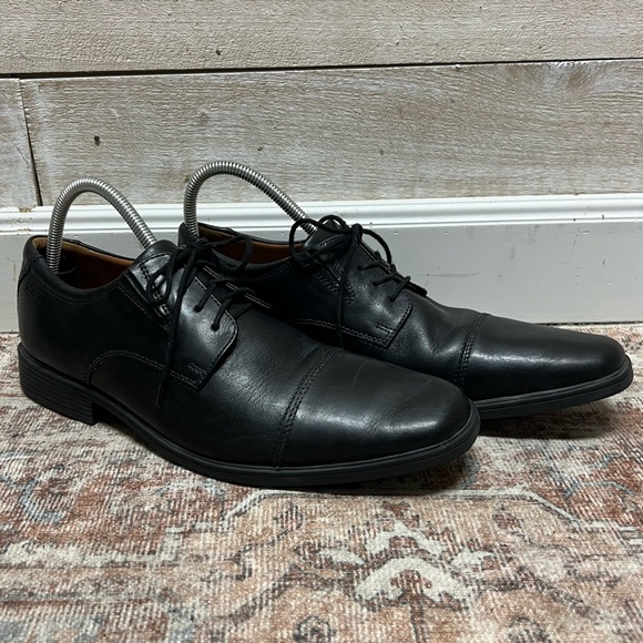 Clarks Other - Clarks Shoes Mens Size 10.5 Black Leather Tilden Lace Up Oxford 15770 Business